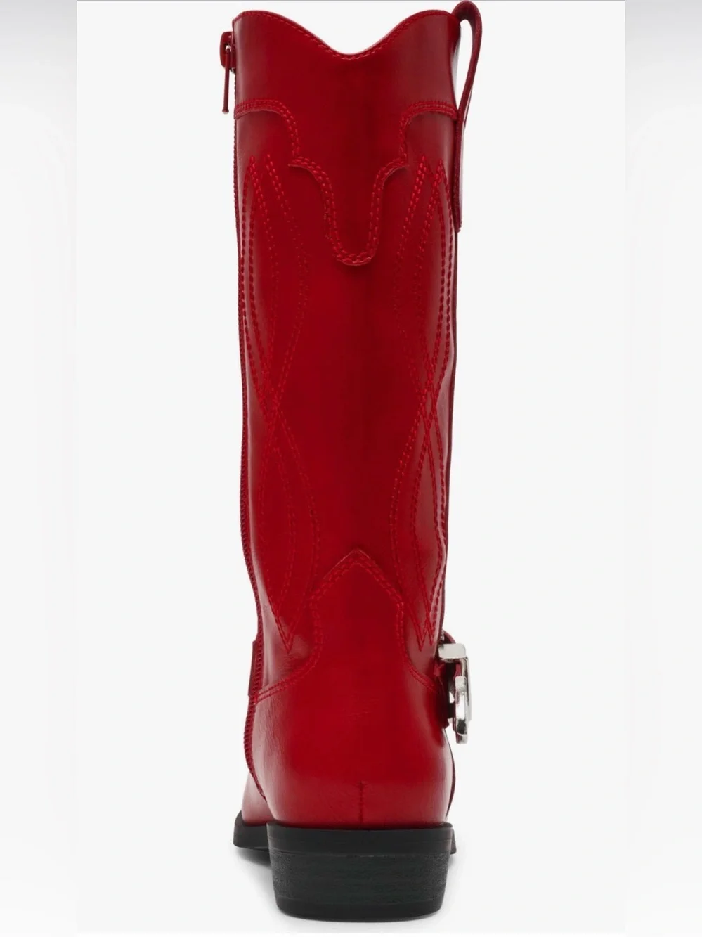 DV by Dolce Vita Kids Red Cowboy Boot with Silver Buckle